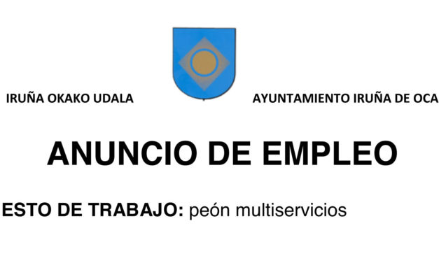 Oferta de empleo para cubrir un puesto de peón multiservicios